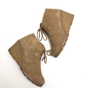 Toms suede wedge booties